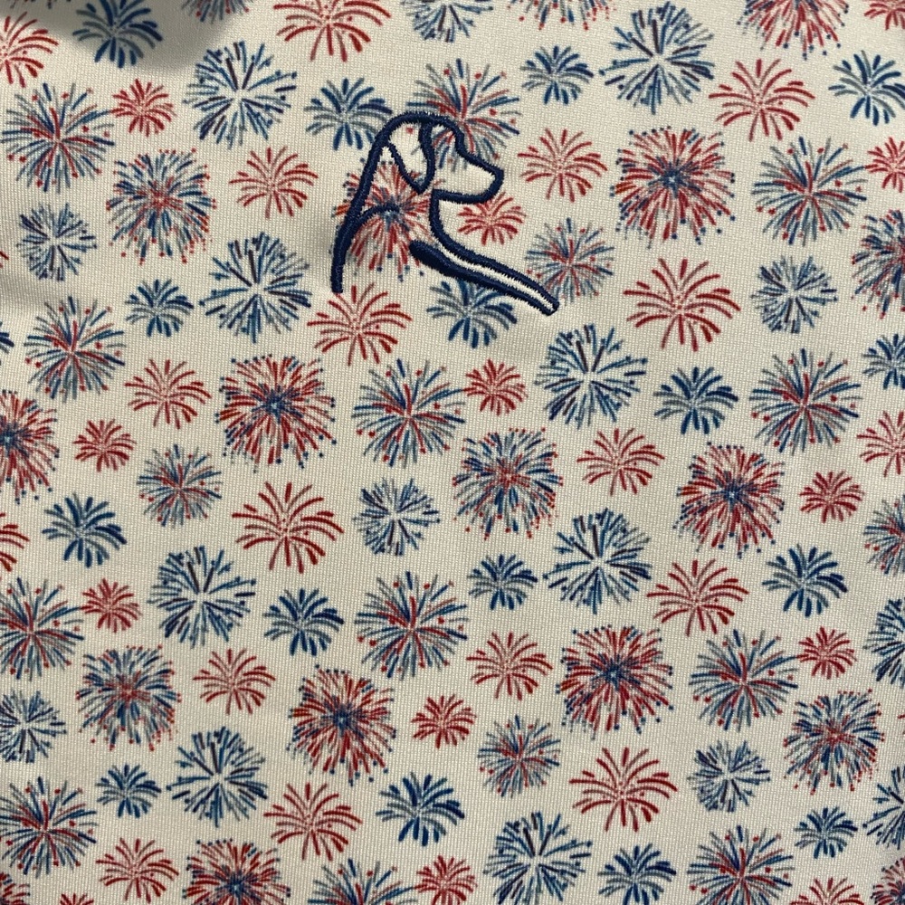 Rhoback Women’s Short sleeve Polo Shirt Fireworks Size Small - Picture 3 of 6